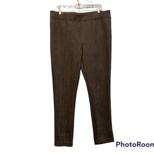 Andrew Mark Womens faux vegan Suede Brown Pants | Size XL